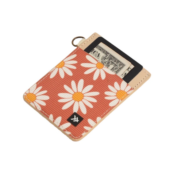 Orange Floral Vertical Wallet Thread
